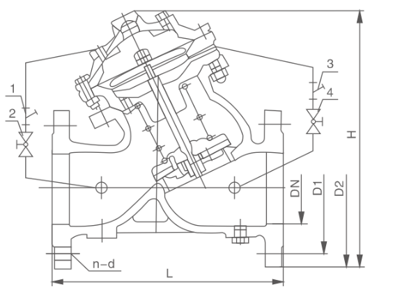 Diaphragm type multifunctional water pump control valve(圖1) Diaphragm type multifunctional water pump control valve(圖1)