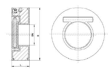 1襯（chèn）氟對夾式止回（huí）閥H74F46(圖1)