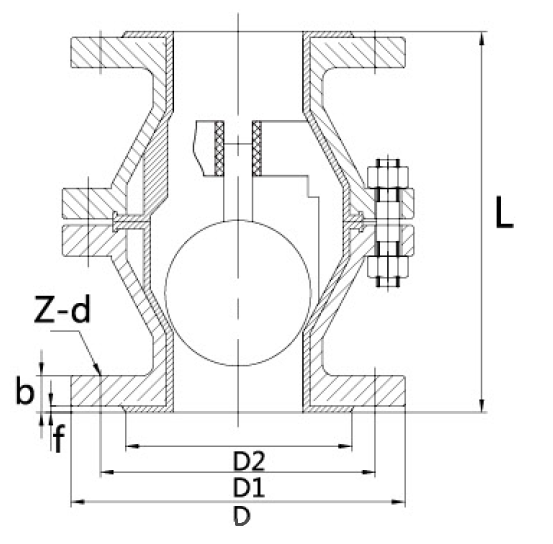 1襯氟升降式止（zhǐ）回閥H40F46(圖1)