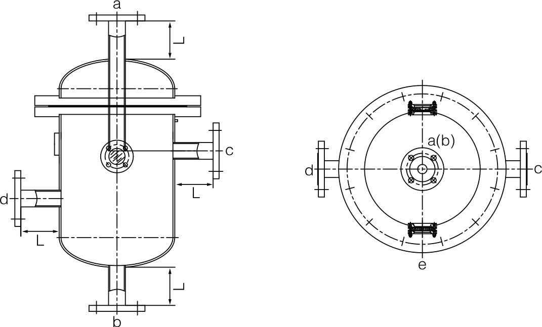 襯氟汽液分離（lí）器(圖1)